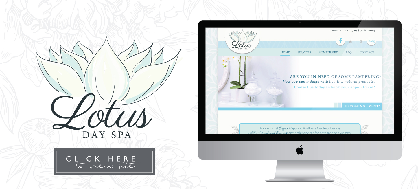 Lotus Day Spa Barrie - branding, graphic design, website design